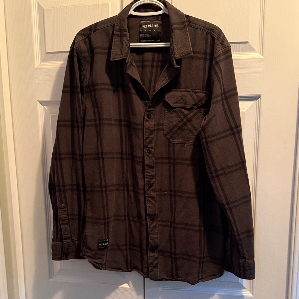 Fox Men's Dark Grey Checkered Shirt